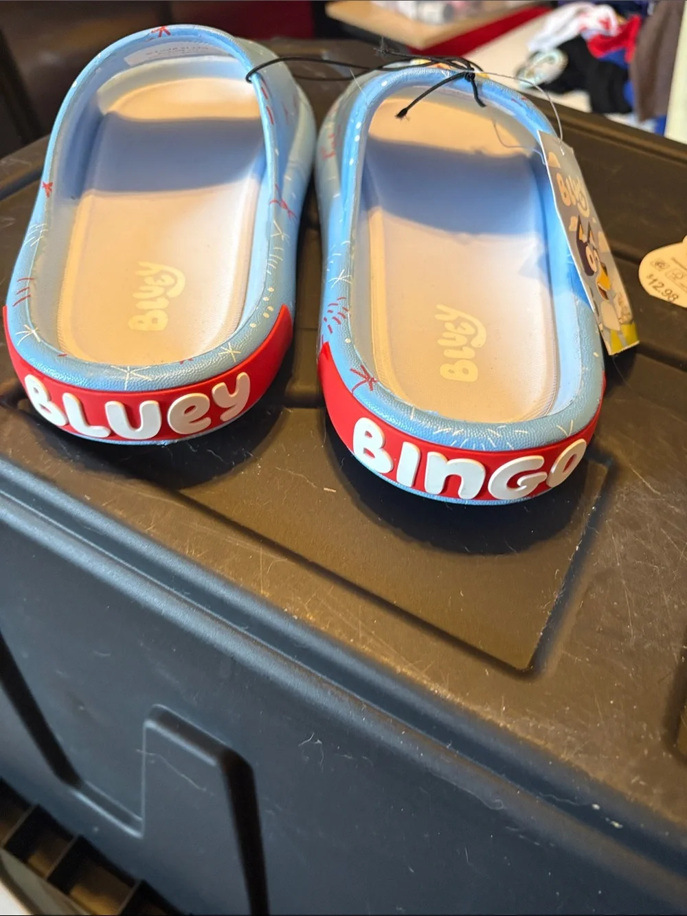 Bluey Light Blue Kids Slide Sandals with Character Strap